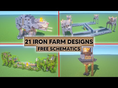 21 Minecraft Iron Farm Designs - No Need to Build it, I GIVE It to you! Paste it into your World!