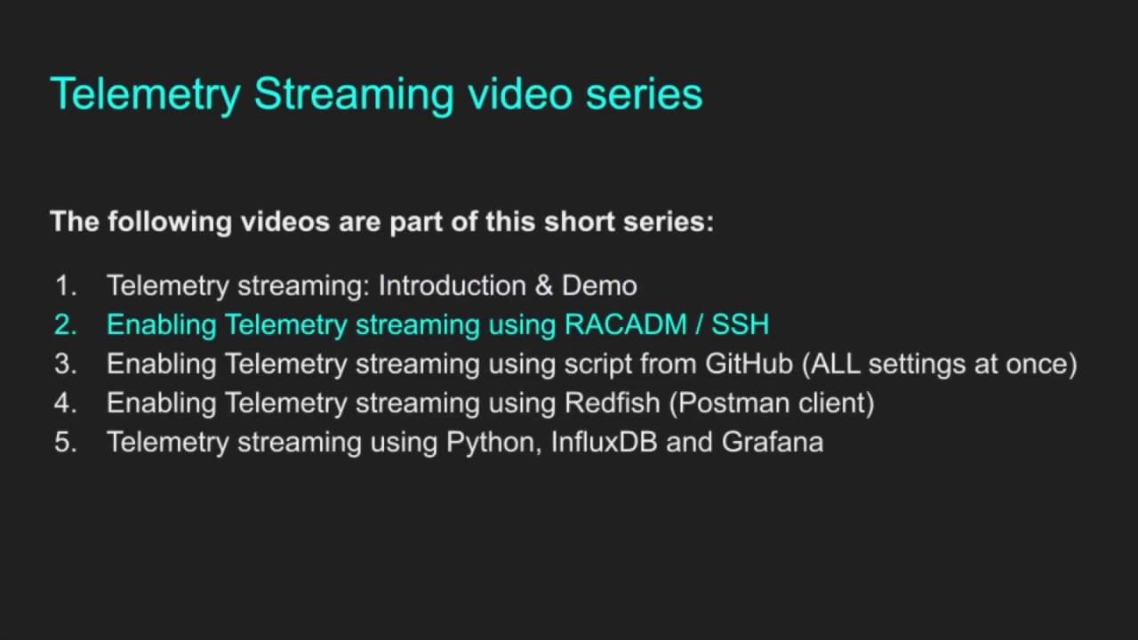 Enabling Telemetry streaming using RACADM / SSH