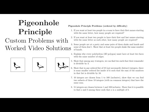 Pigeonhole Principle Intermediate Problems with Video Solutions