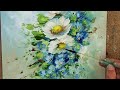 Daisies and Forget me nots  Acrylic Alla Prima Technique