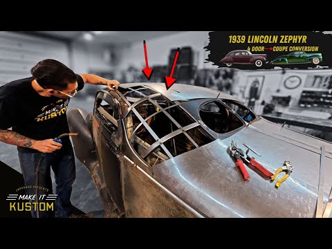 Roof Panel From SCRATCH! Metal Shaping CHALLENGE!  - RARE 1939 Lincoln Zephyr Conversion