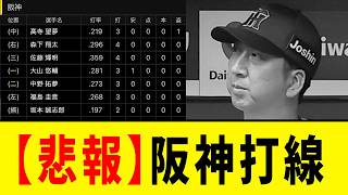【悲報】阪神打線、どうして･･･