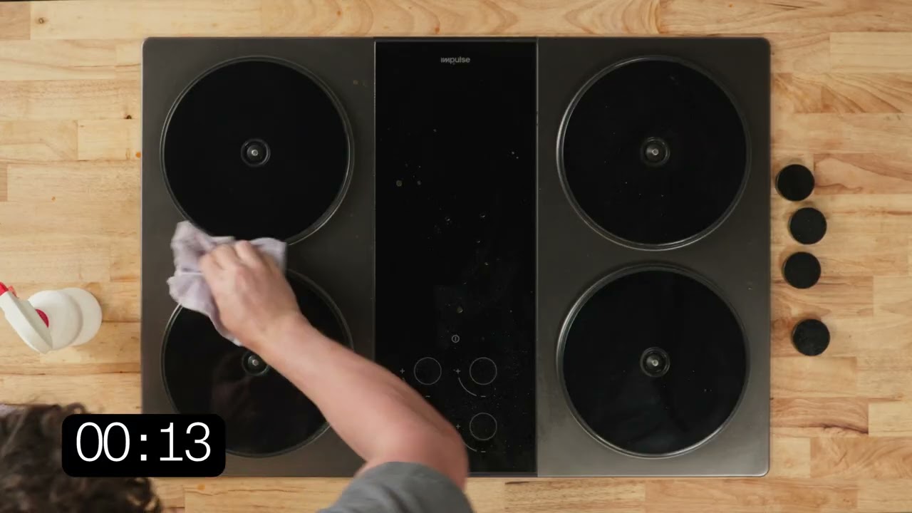 Impulse Cooktop 30 Second Cleaning Test