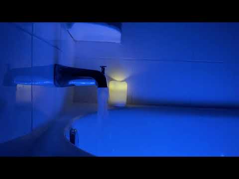 Bathtub Filling ASMR // Ambient Blue Light and a Candle 8 Hour Loop