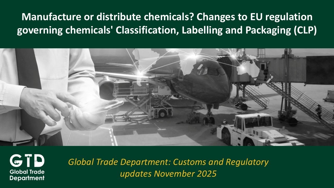 Learn about changes to EU chemicals' Classification, Labelling and Packaging (CLP) Regulation