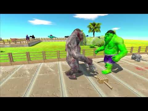 HULK GORO vs DARK T REX OASIS DEATH RUN   Animal Revolt Battle Simulator