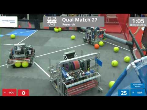 VEX Worlds 2016 - VEX U - Research - Qual 27 (ODU) 43 vs 223 (NAR)