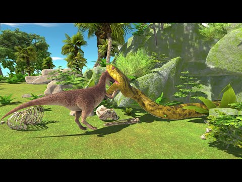 GIANT SNAKE Came Out From Cave vs Every Dinosaur - Animal Revolt Battle Simulator