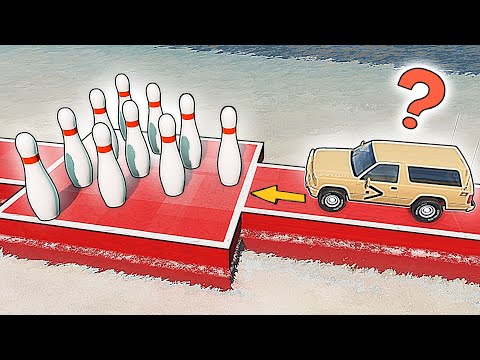 What vehicles will knock down 10 bowling pins | BeamNG.drive