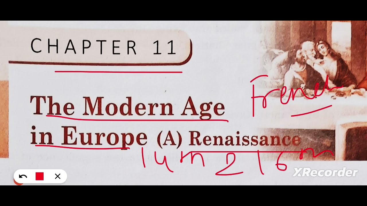 ICSE class 9 history chapter 11 The Modern Age in  Europe Renaissance