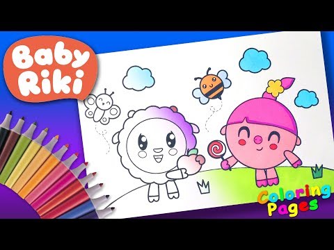 Kikoriki Coloring Book Page For Kids  Baby Wall and Rosa Colouring  BabyRiki coloring