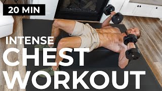 20 Min INTENSE Chest Workout at Home (Dumbbells & Push Ups) GROW YOUR CHEST