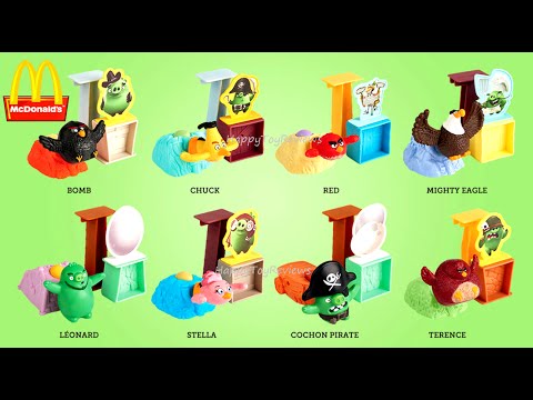 2016 THE ANGRY BIRDS MOVIE McDONALD'S FRANCE SET OF 8 HAPPY MEAL KIDS TOYS COLLECTION PREVIEW Video