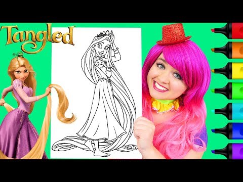 Coloring Princess Rapunzel Tangled Disney Coloring Page Prismacolor Markers | KiMMi THE CLOWN Video