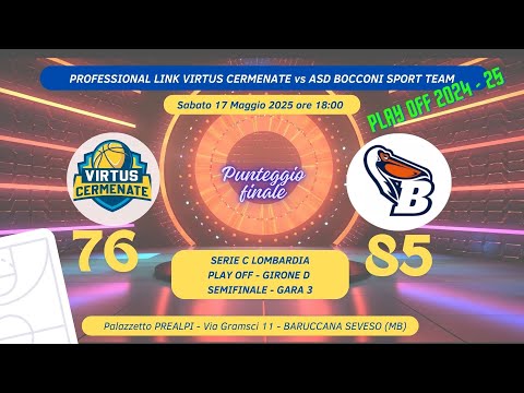 PROFESSIONAL LINK VIRTUS CERMENATE vs ASD BOCCONI SPORT TEAM 17/05/2025 ore 18:00