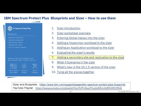 Spectrum Protect Plus Sizer & Blueprints: 7. Adding a secondary site to sizer – Demo