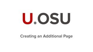 U.OSU.EDU - Creating an Additional Page