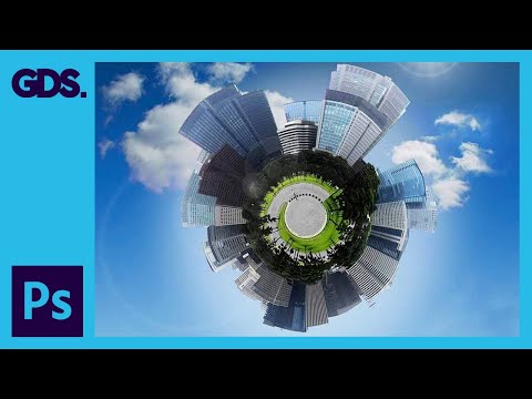 Create a Photo Planet Effect Class 1 Blue City Photoshop CS5
