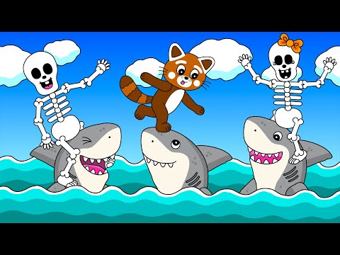 Pukkins surfar på en haj - Musikvideo - Lek med oss