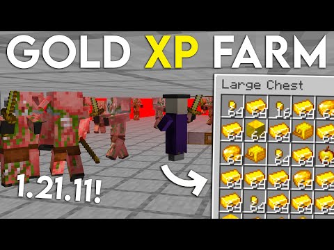 NEW UPDATED Minecraft 1.21.11 GOLD XP FARM TUTORIAL EASY