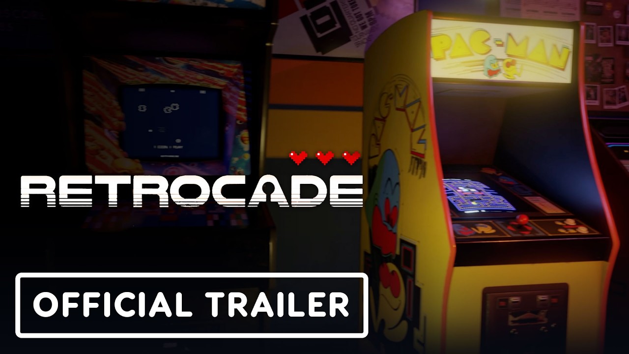 Retrocade official launch trailer showing classic arcade cabinets in a virtual arcade