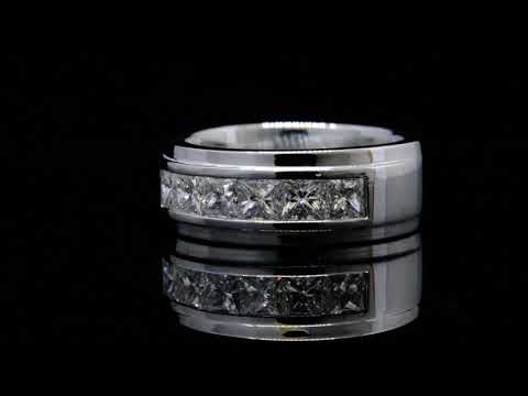 1.5 Carat Princess Cut Channel Set Diamond Men's Band
