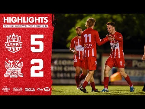 NPL QLD 2018 Round 14 - Olympic FC vs Magpies Crusaders United Highlights