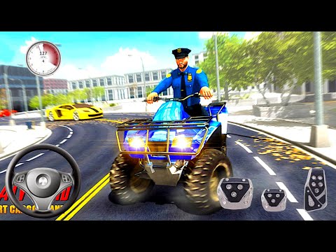 US Police ATV Quad Bike Plane Transport Game - Parking US Police Limo Car Transform Robot Transport