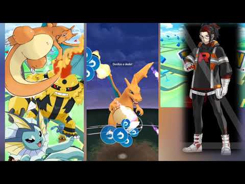 Derrotar Líder da Equipe Rocket com os pokémons: Charizard, Vaporeon e Electivire #Pokemon