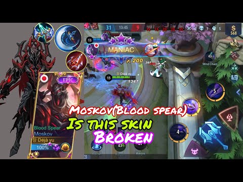Moskov(Blood Spear)Maniac gameplay/Does this skin do more dmge.?? #mlbb #moskovgameplay