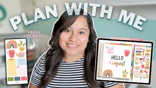 August Plan with Me 🌿 | + Free Digital Stickers! 🌷