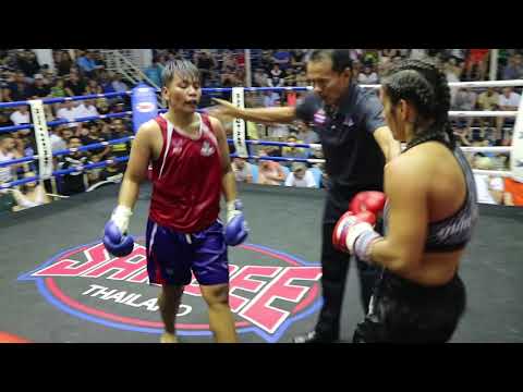 Dilshoda Umarova PhuketTopTeam vs Kwanchang Thailand Muay Thai fight 27 Dec 2017