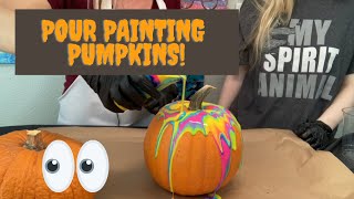 How to Pour Paint Pumpkins! Halloween and Thanksgiving FUN!