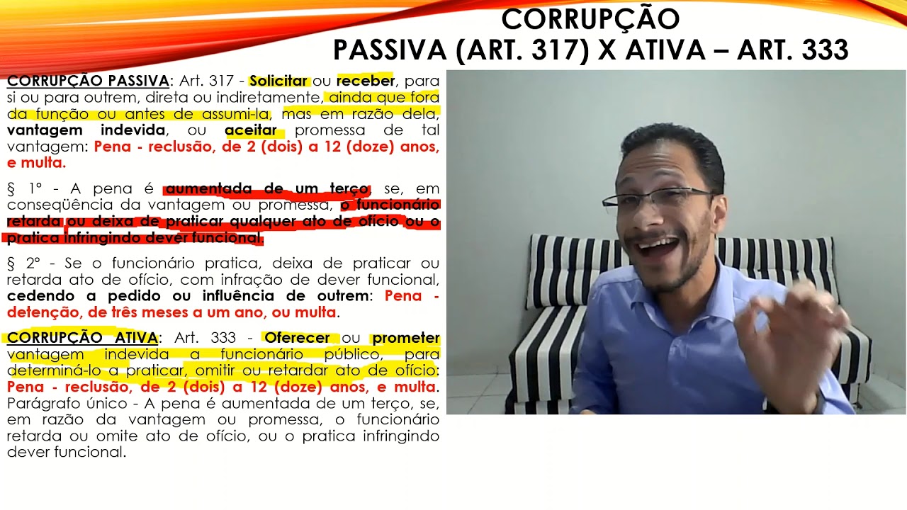 CORRUPÇÃO PASSIVA X CORRUPÇÃO ATIVA