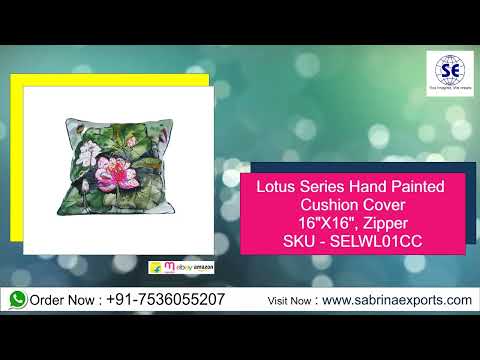 White tree painted cotton cushion cover