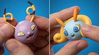 DIY Shiny Volbeat & Illumise Clay Art! Amazing Transformation