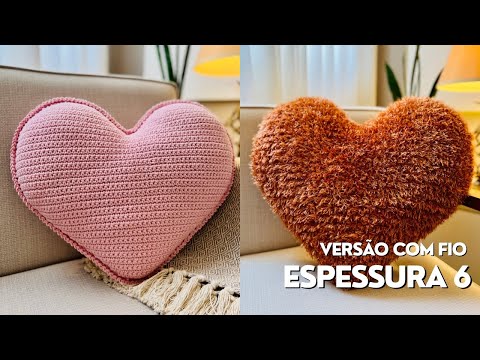 Crochet Heart Pillow | VERSION MADE WITH THICKNESS 6 YARNS - Ragdoll Technique - BEAUTIFUL AND EASY