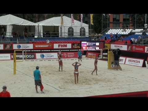 Beach volleyball Moscow Grand Slam 2013. 22.08.2013. Ukolova - Khomyakova vs. Forrer - Vergé-Dépré