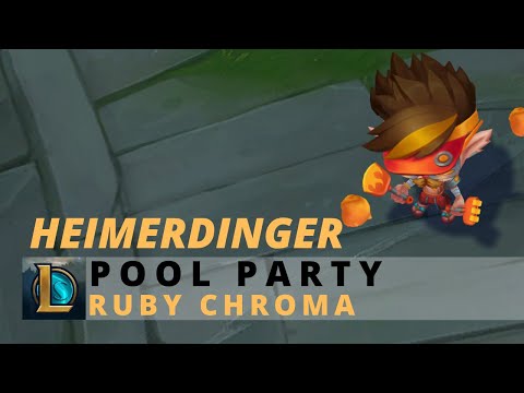 Pool Party Heimerdinger Ruby Chroma - League Of Legends