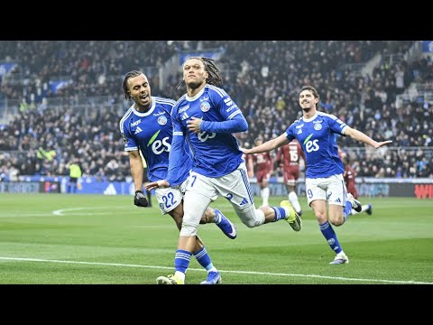 Ambiance Strasbourg - Metz (2-1) le racing s offre le derbys de l est 💙🤍