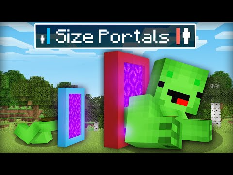 Mikey Uses SIZE PORTALS to Prank JJ In Minecraft! (Maizen Mazien Mizen)