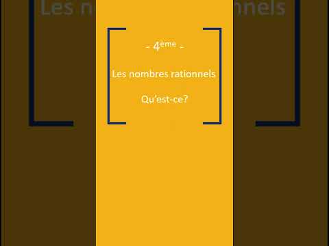 4ème  - Présentation des nombres rationnels