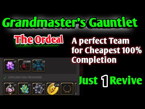 The Ordeal | Grandmaster's Gauntlet | Just 1 Revive | a Perfect team for cheapest exploration | MCOC