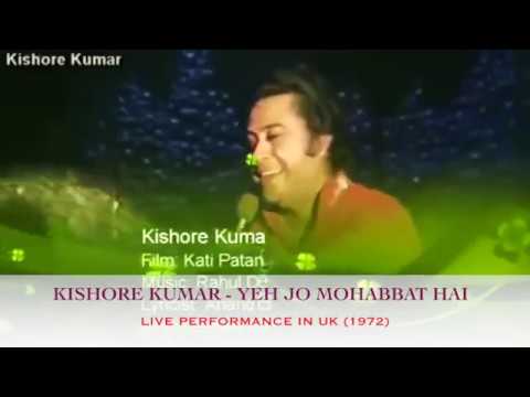 Kishore Kumar - Yeh Jo Mohabbat Hai - Live Performance at The BBC in UK (1972)