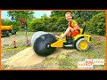 Fixing Pothole In Road With Kids Steamroller Dump Truck And Trailer Educational Kid Crew