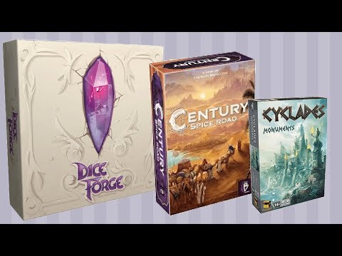 Cyclades: Monuments, Century: Spice Road, Dice Forge  - Unboxing