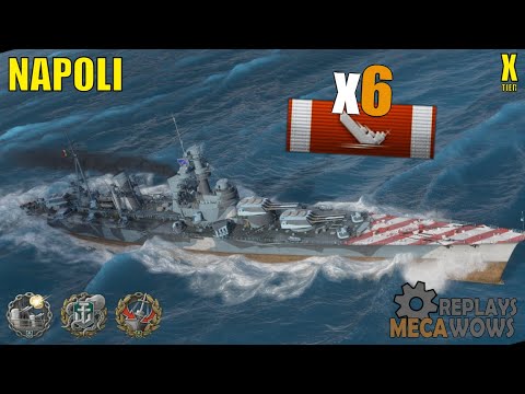 Cruiser Napoli 6 Kills & 163k Damage | World of Warships Gameplay
