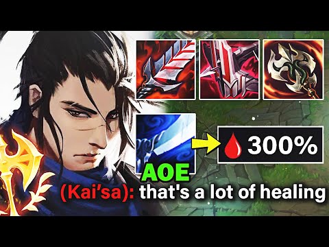 Yasuo but I went Full AoE Lifesteal and my Q heals me for 300% of my health bar