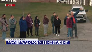 Neighbors of missing VT student Johnny Roop's family gather for prayer walk
