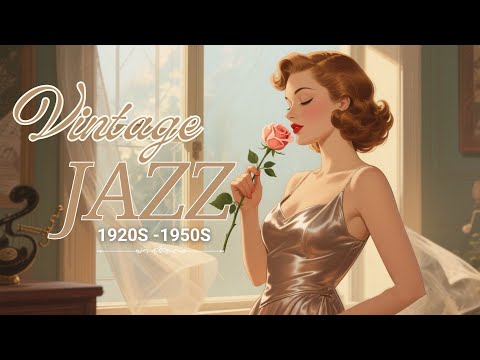Morning Jazz Reverie 🌸 A Delicate Rose, A Satin Dress, And 1940s Vintage Jazz Dreams
